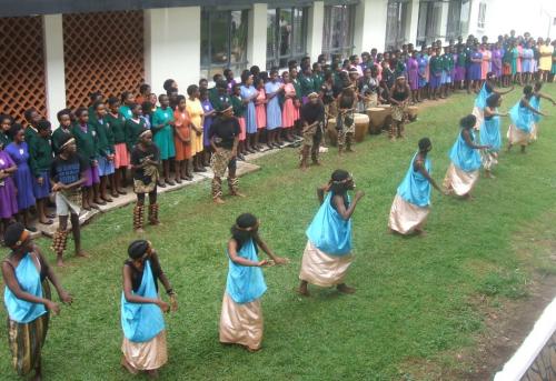 20.Entertainment at new classroom block.